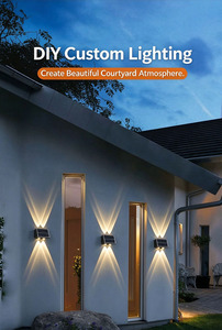 Lampe murale solaire LED à 2 têtes, étanche pour extérieur, jardin, villa, balcon - Product Image 6