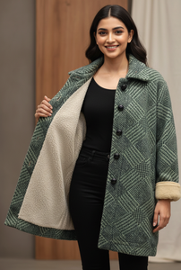 Women Stylish Long Winter Coat Fashionable Warm Outerwear for Urban Streetwear Office and Daily Lifestyle Comfort Wear - Product Image 6