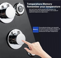 Panel de Ducha LED Moderno de Venta Caliente, Montado en Pared, con Jets de Masaje de Lluvia, Grifos Termostáticos de Cerámica de un Solo Control, Acero Inoxidable