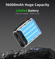 Station d'alimentation portable d'extérieur 2026, 96000mAh 300Wh, batterie LiFePo4, USB-C PD 100W, charge rapide, banques d'alimentation DC 12V 24V