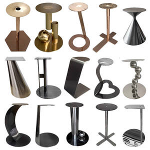 Base de Metal <span class=keywords><strong>para</strong></span> Mesa Auxiliar de Acero Inoxidable de Lujo, Soporte de Piedra de Mármol, Base de Ángulo <span class=keywords><strong>para</strong></span> Mesa de Centro - Product Image 2