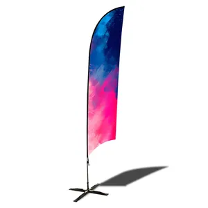 Dye Sublimation Publicitaria Promotional Advertising Outdoor Polyester Beachflag Beach Flag Banners Custom Printing