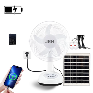 Ac DC 12 inch USB sạc lắc đầu gió cao lưu thông không khí điện với ánh sáng bảng quạt năng lượng mặt trời - Product Image 6