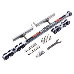 Thép không gỉ 8 bánh xe treo đường sắt cửa phần cứng im lặng đôi mềm đóng cửa trượt con lăn cửa treo trượt bánh xe cửa - Product Image 2