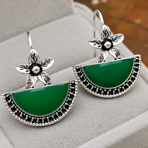 Orecchini verdi bohémien con design floreale, orecchini pendenti, eleganti accessori di gioielleria vintage per donna - Product Image 4