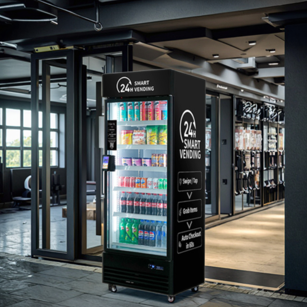 Haha Local Stock AI Visual Identity <strong>Vending</strong> Machine Fresh <strong>Smart</strong> <strong>Cooler</strong> Fridge Compressor Cooling SDK Functionality 542 Pro