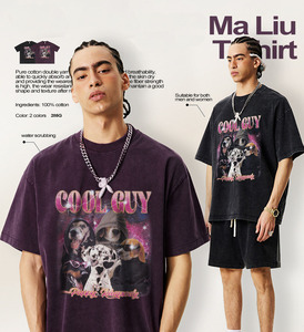 Hot Bán Hợp Thời Trang Thương Hiệu Cho Châu Âu Mỹ Lỏng Lẻo-Phù Hợp Ngắn Tay T-Shirt Cho Nam Giới Phụ Nữ Nhân Vật Sử Dụng Con Chó Con In Top - Product Image 1