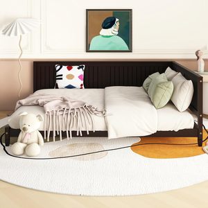 Estructura <span class=keywords><strong>de</strong></span> <span class=keywords><strong>cama</strong></span> <span class=keywords><strong>de</strong></span> día <span class=keywords><strong>de</strong></span> tamaño completo <span class=keywords><strong>con</strong></span> <span class=keywords><strong>respaldo</strong></span>, sofá <span class=keywords><strong>cama</strong></span> <span class=keywords><strong>de</strong></span> tamaño completo <span class=keywords><strong>de</strong></span> <span class=keywords><strong>madera</strong></span> <span class=keywords><strong>con</strong></span> soporte <span class=keywords><strong>de</strong></span> listón para niños y adolescentes - Product Image 2