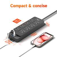 Protecteur de surtension multiprise 8 prises ca 4 ports USB C listés UL rallonge murale de bureau pour le bureau à domicile américain