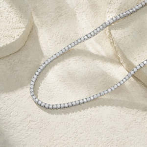 Best Selling Moissanite Tennis <b>Necklace</b> S925 Silver 18K Gold Plated Round Cut Jewelry for Women Daily Wear <b>Fashion</b> <b>Necklace</b> - Product Image 5