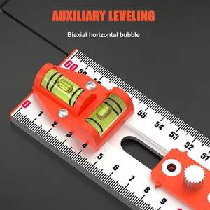 <span class=keywords><strong>Regla</strong></span> en T de 60 cm para Dibujo y Carpintería, 2 en 1, <span class=keywords><strong>Regla</strong></span> de Posicionamiento, <span class=keywords><strong>Regla</strong></span> en T para Perforación, Deslizador de Ángulo Ajustable, Cinta Métrica para Marcar - Product Image 4