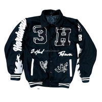 Chaquetas Varsity Personalizadas OEM para Invierno, Chaquetas Universitarias Vintage Unisex al por Mayor con Parches de Chenilla y Logotipo Bordado