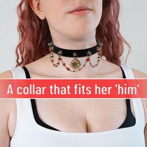 Collar Erótico Sexy Negro y Rojo InnerBloom, Ajustable, con una Campana de 60g, Juguete Sexual BDSM para Adultos, Hombres y Mujeres - Product Image 4