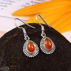 Pendientes de tuerca de ónix rojo de Plata de Ley 925 hechos a mano hermoso Ajuste de bisel de piedras preciosas para compromiso boda o regalo - Product Image 4