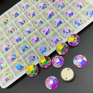 Top Quality Xirius Round Shaped K9 Flatback Stones Sew On Crystal Stone Rhinestones For Latin Dress Jewelry Making