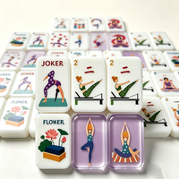 Jeu de Mahjong Américain Yoga Design, 160 Tuiles en Acrylique Premium, Jeu de Table Complet pour Soirées Féminines et Cadeaux de Fêtes