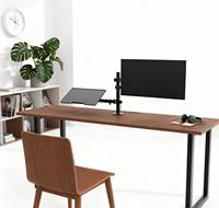 Bras de moniteur double réglable de haute qualité, bras de moniteur lcd avec adaptateur d'ordinateur portable