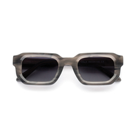 Lunettes de soleil haut de gamme, forme tendance, gris bleu, verres polarisés, logo personnalisé, lunettes de soleil de luxe pour hommes, en acétate premium