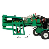Mesin Pembelah Kayu HUAHENG Lifan 13HP Harga Pabrik, Bertenaga Bensin, Dilengkapi Lengan Pengangkat dan Bola Tarik 2 inci untuk Kehutanan
