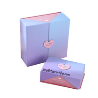 Boîtes cadeaux en papier de haute qualité avec impression personnalisée, fermeture en forme de cœur, dégradé de couleurs, ouverture à double porte