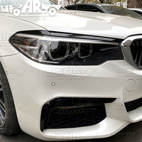 Accessoires extérieurs en plastique pour phares, sourcils de phare noir brillant, couvercle de phare pour BMW Série 5 G30 2018 2019 2020