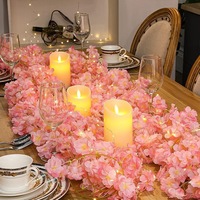 Guirlande murale de 135 fleurs artificielles de cerisier en soie haute simulation, technique de flocage, pour intérieur