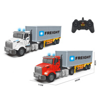 Jouets de voiture télécommandés DWI 2.4G, camions à benne basculante réalistes, camions de construction, modèle de tracteur avec lumière