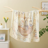 Couverture d'emmaillotage en coton bambou pour bébé enfant en mousseline super douce à imprimé personnalisé à 6 couches