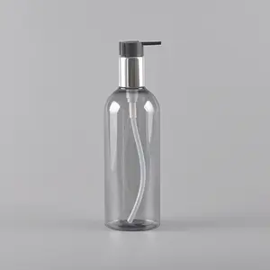 批发绿色灰色透明空320毫升Pp Pet塑料发油瓶洗发水瓶带乳液泵