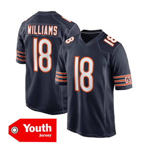 Chicago Jugend-Trikot Großhandel Hochwertiges Fußballtrikot 18 # Williams 2 # Moore 34 # Payton Genähtes VP USA Football Trikot - Product Image 2
