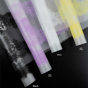 Papier Lizhiran <span class=keywords><strong>Nosa</strong></span> - Papier mat semi-transparent Giselle en dentelle, imperméable, pour emballage de fleurs et bouquets - Product Image 1