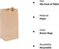 Sacs en papier biodégradables Eco Coffee Lunch Packaging recyclables Sos Square Shopping Candy Logo Printed Paper Bags