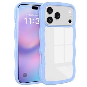 Pour iPhone 17 Pro Max – Coque de protection souple 2-en-1 transparente en TPU antichoc avec aimant et bord ondulé - Product Image 4