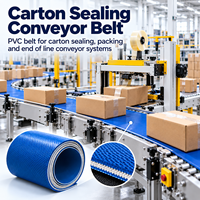 Bande transporteuse en PVC pour scellage de cartons, courroie industrielle personnalisée pour l'emballage de boîtes, systèmes d'emballage et de manutention à la fin de ligne