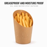 Gobelets jetables pour gaufres, en papier kraft épais, inclinés, pour frites, boîtes d'emballage pour la cuisson, coupes à glace, vente en gros, personnalisables