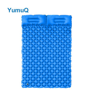YumuQ 2 personas plegable Camping inflable a prueba de humedad aire doble colchón almohadilla para dormir con almohada - Product Image 1