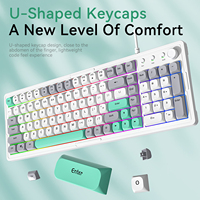 Ensemble clavier et souris filaires lumineux Q908, touches flottantes pour le gaming avec bouton rotatif, sensation mécanique, rétroéclairage RGB, kit gaming