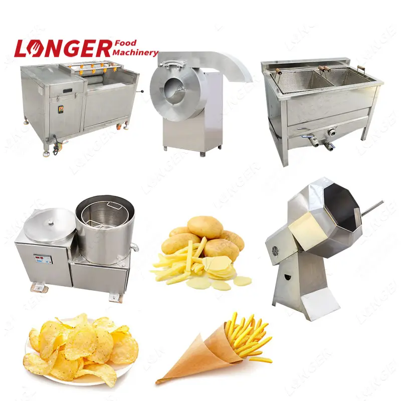 Linha de produção de batatas batatas batatas fritas equipamento para a produção de batatas fritas congeladas