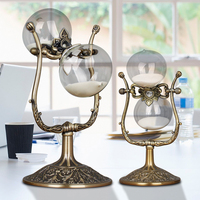Sablier décoratif en forme de cœur, style européen, luxe rétro, artisanat artisanal, ornements pour la maison, rempli de pierres précieuses, cadeaux