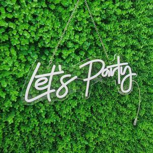 Enseignes néon LED personnalisées RGB « Let's Party Big Festival Happy Anniversary » pour bars et fêtes - Décoration « Let's Party » en acrylique - Product Image 5