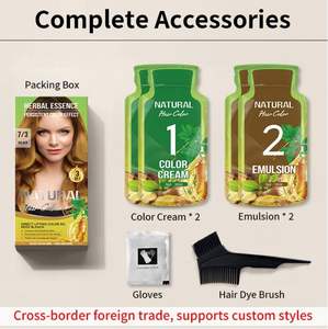 Tinte para el Cabello al por Mayor, Sin Amoníaco, Natural a Base de Plantas, Tinte en Espuma, Marca Privada, Marrón Oscuro, Extracto Herbal Orgánico, Crema de Tinte para el Cabello Negro - Product Image 5