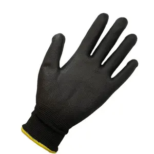 Endüstriyel siyah Anti kayma özel Logo PU koruyucu eldiven
