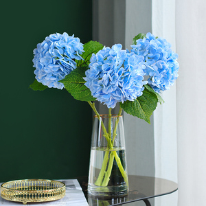 Bouquet de fleurs d'hortensia bleues en soie artificielle Haiyi pour décorations de mariage et de maison - Product Image 3