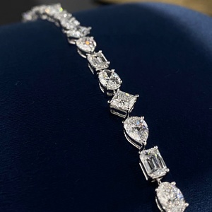 Custom-Made 10K 14K 18K Lab-Grown Diamond Tennis Bracelet Brilliant Cut Filled Diamonds IGI Certified Luxury <b>Gift</b> for Unisex - Product Image 3