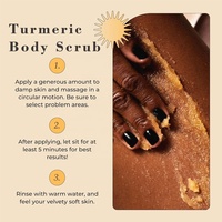 Gommage corporel au curcuma en gros - Exfoliant doux pour un teint uniforme, correcteur de taches brunes qui estompe les taches foncées sur les genoux et la zone du maillot de bain