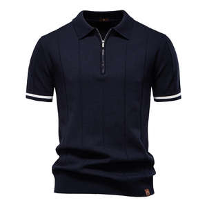 Nouvelle collection été : Chemise <span class=keywords><strong>polo</strong></span> décontractée en viscose pour homme, col revers, tricotée, unie, anti-boulochage, vente en gros transfrontalière - Product Image 1