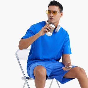 Streetwear T-shirt lourd pour homme 100% coton surdimensionné imprimé graphique à épaules tombantes - Product Image 4