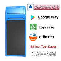 Mini terminal de paiement Android portable intelligent avec imprimante 58 mm pour la livraison de nourriture, prise en charge du 3G et du Wi-Fi