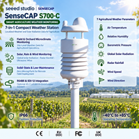 Station météo compacte SenseCAP S700-C 7-en-1 IP66 RS485 SDI-12 pour la surveillance de l'agriculture intelligente (radiation solaire, radar, pluie)