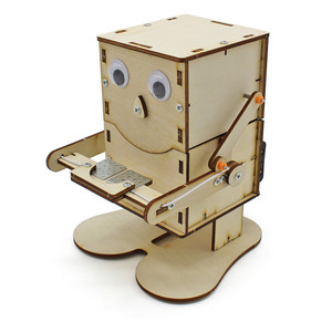 Wooden Coin Eating Robot <b>DIY</b> <b>Kit</b> Science Education Toy Animal Shape Manual Control No Battery 7-9 Years Old - Product Image 2